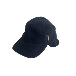 Wigens Flannel Baseball Cap With Earflaps Black Hat Winter Snow Gore-Tex S